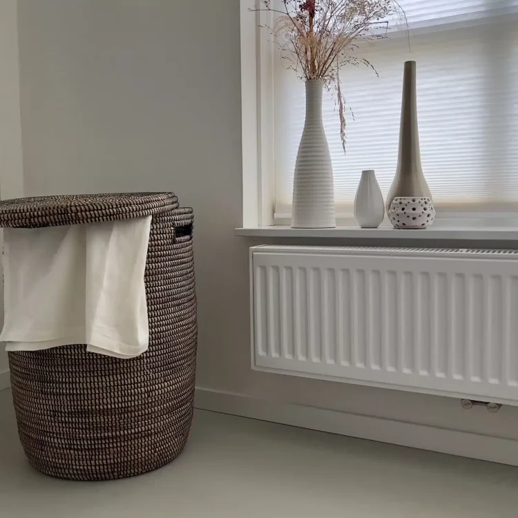 Grand panier à linge en osier - Marron