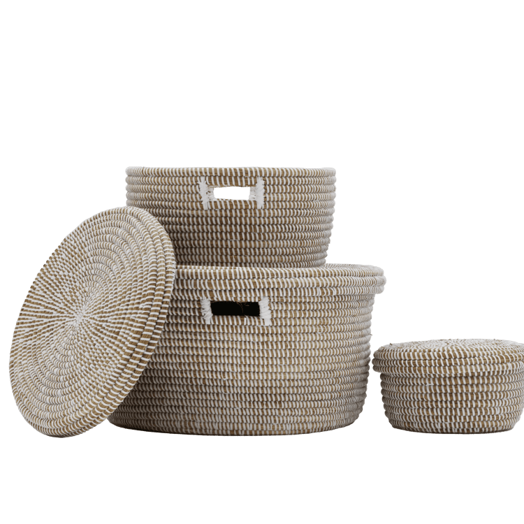 Ensemble de paniers (3) – Blanc (45/35/25 cm)