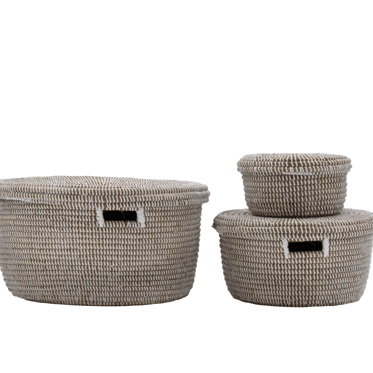 Ensemble de paniers (3) – Blanc (45/35/25 cm)