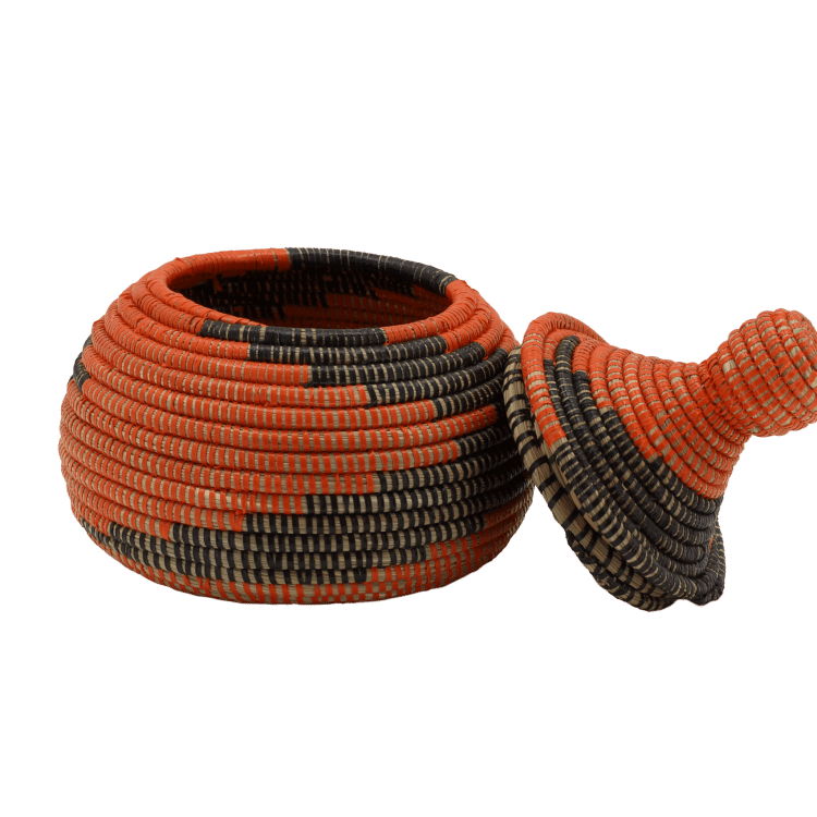 Vue latérale du panier supper orange/noir