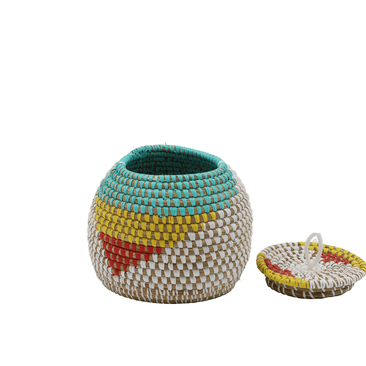 Vue latérale mini-panier avec couvercle