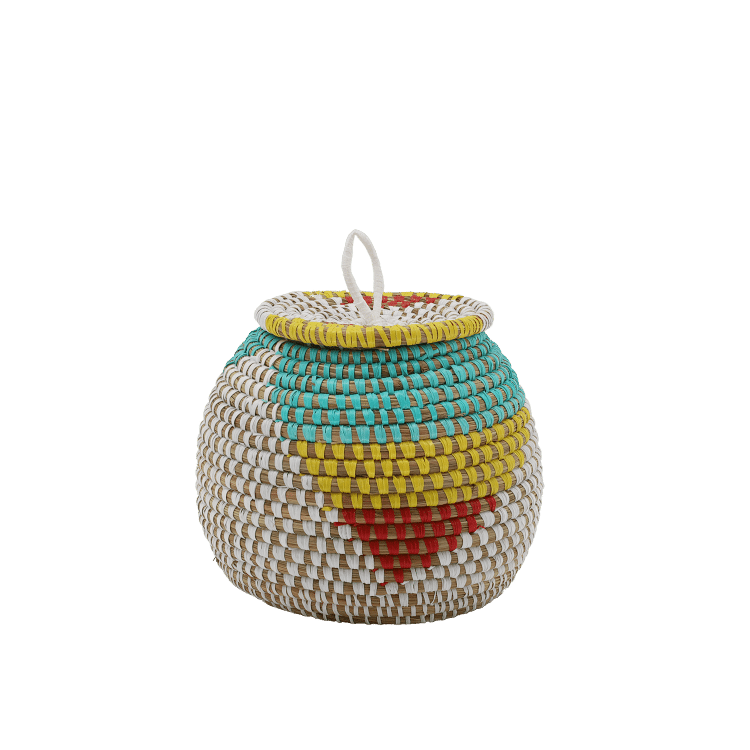 Vue latérale mini-panier avec couvercle