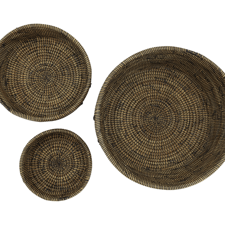 Vue de dessus de trois paniers