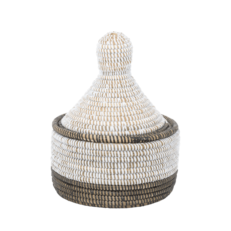 Supper Mand (H=27cm) – Wit/Bruin