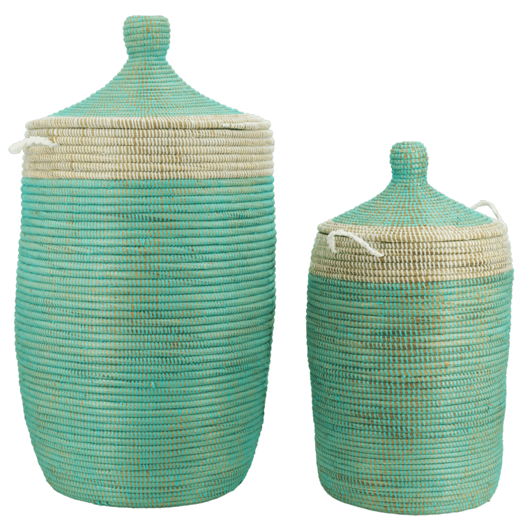 Ensemble de paniers Tajine - Turquoise et blanc