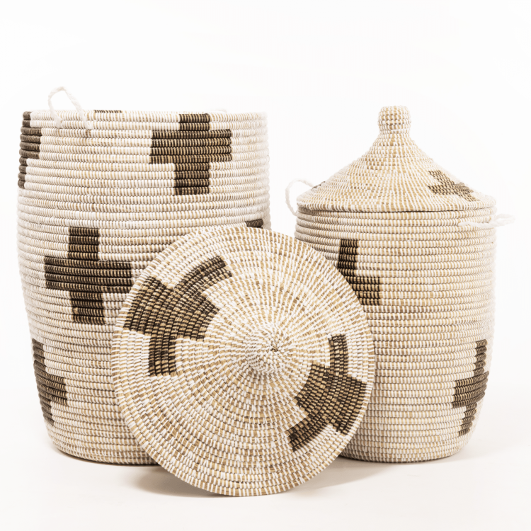 Ensemble de paniers tajine blancs – Croix