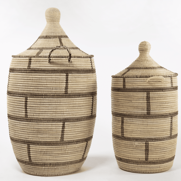 Panier à linge XL – Crème Vue latérale