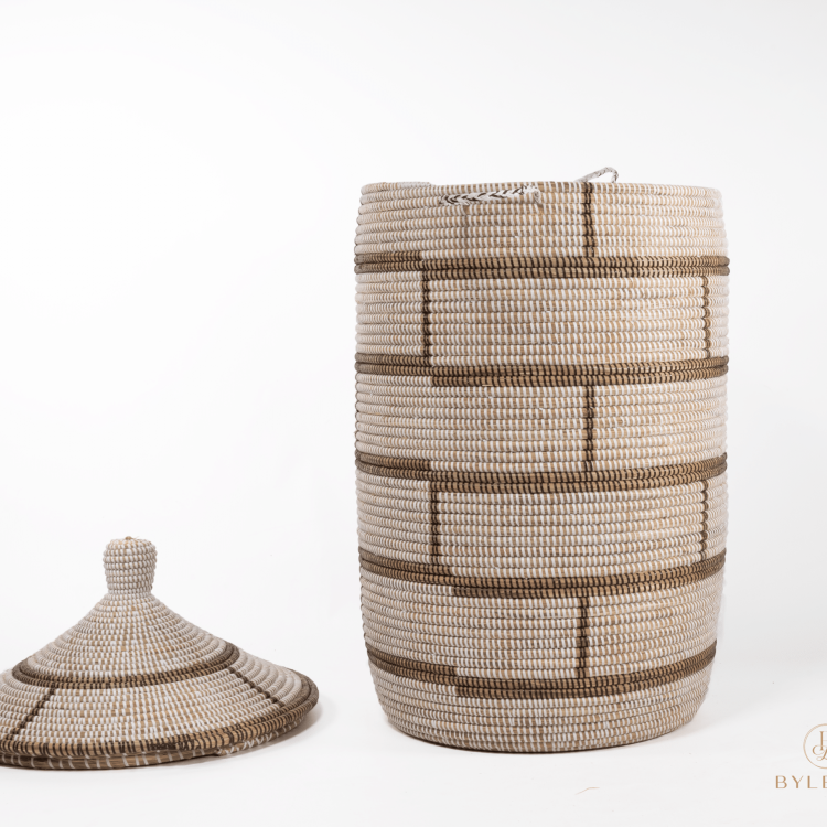 Panier à linge XL - Marron/Gris