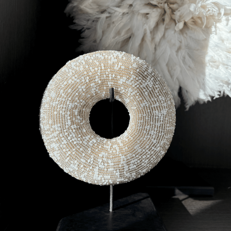 Beaded Bangle – Champagne met parelmoer