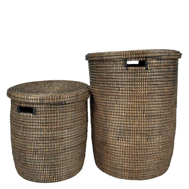 Ensemble de paniers à linge bruns