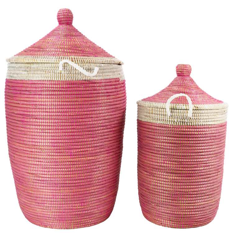 Set Tajine Manden - Roze met witte rand