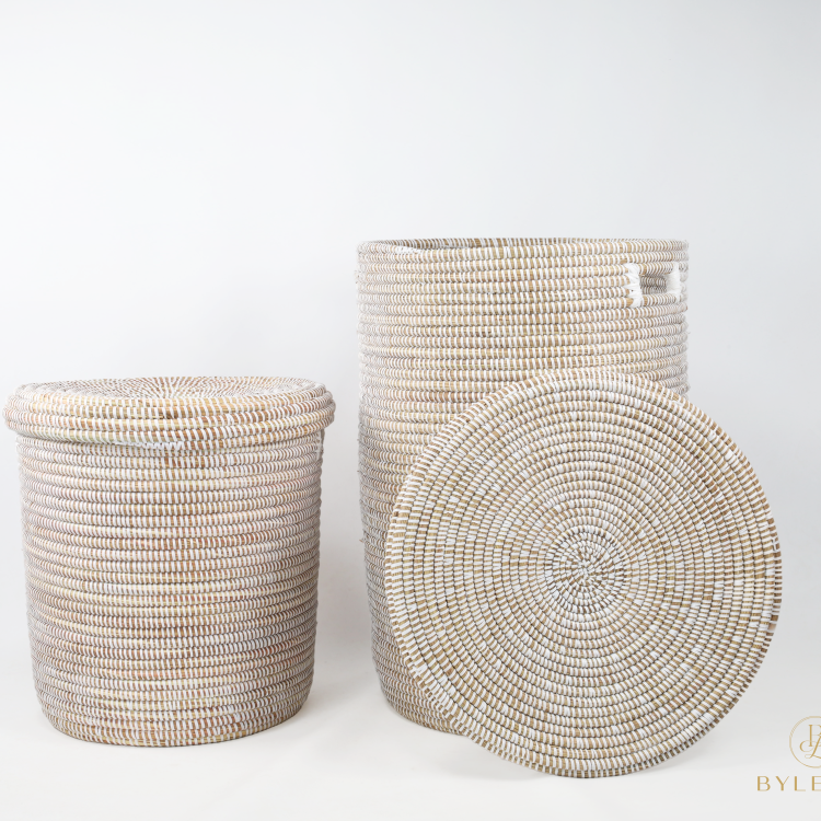Ensemble de 2 paniers blancs